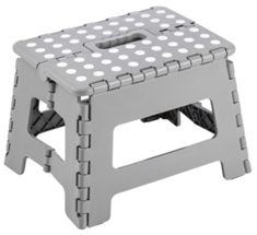 SGABELLO PIEGHEVOLE CLIC-CLAC GRIGIO 30X22X22CM