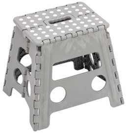 SGABELLO PIEGHEVOLE CLIC-CLAC GRIGIO 30X22X32CM